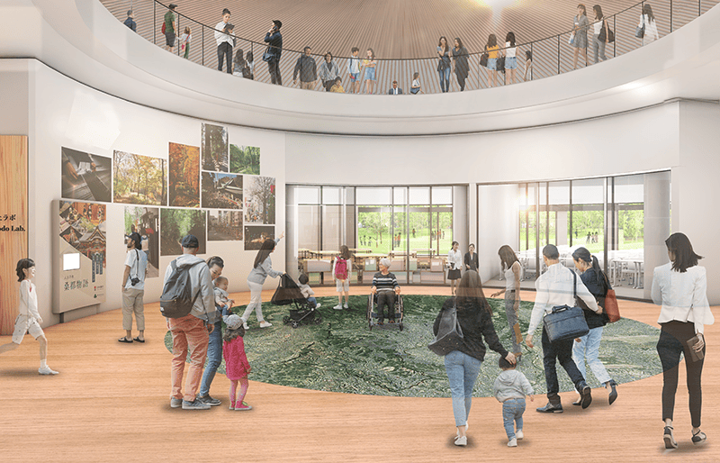 吹抜けロビー、展示室1〜3