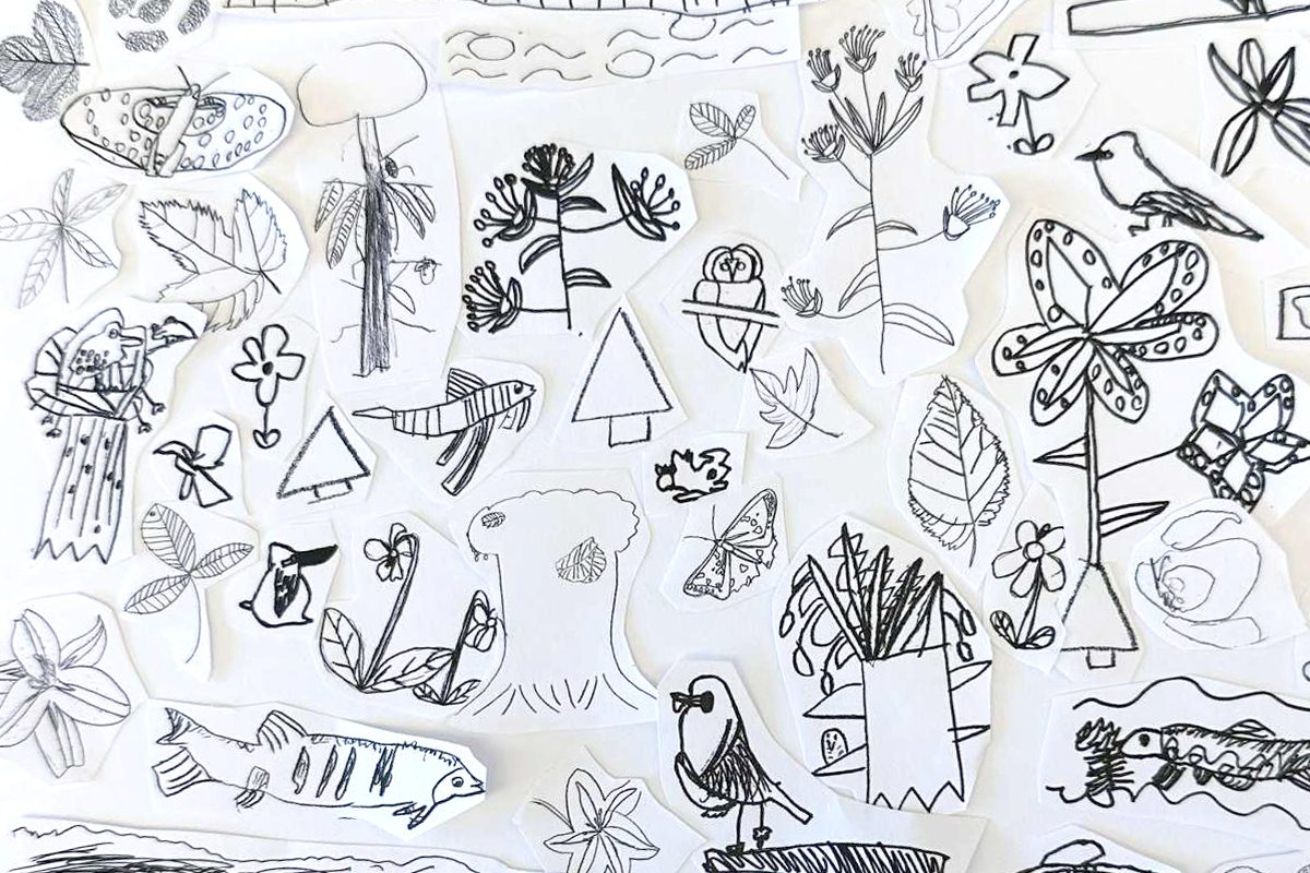 子どもたちが描いた八王子の自然の絵